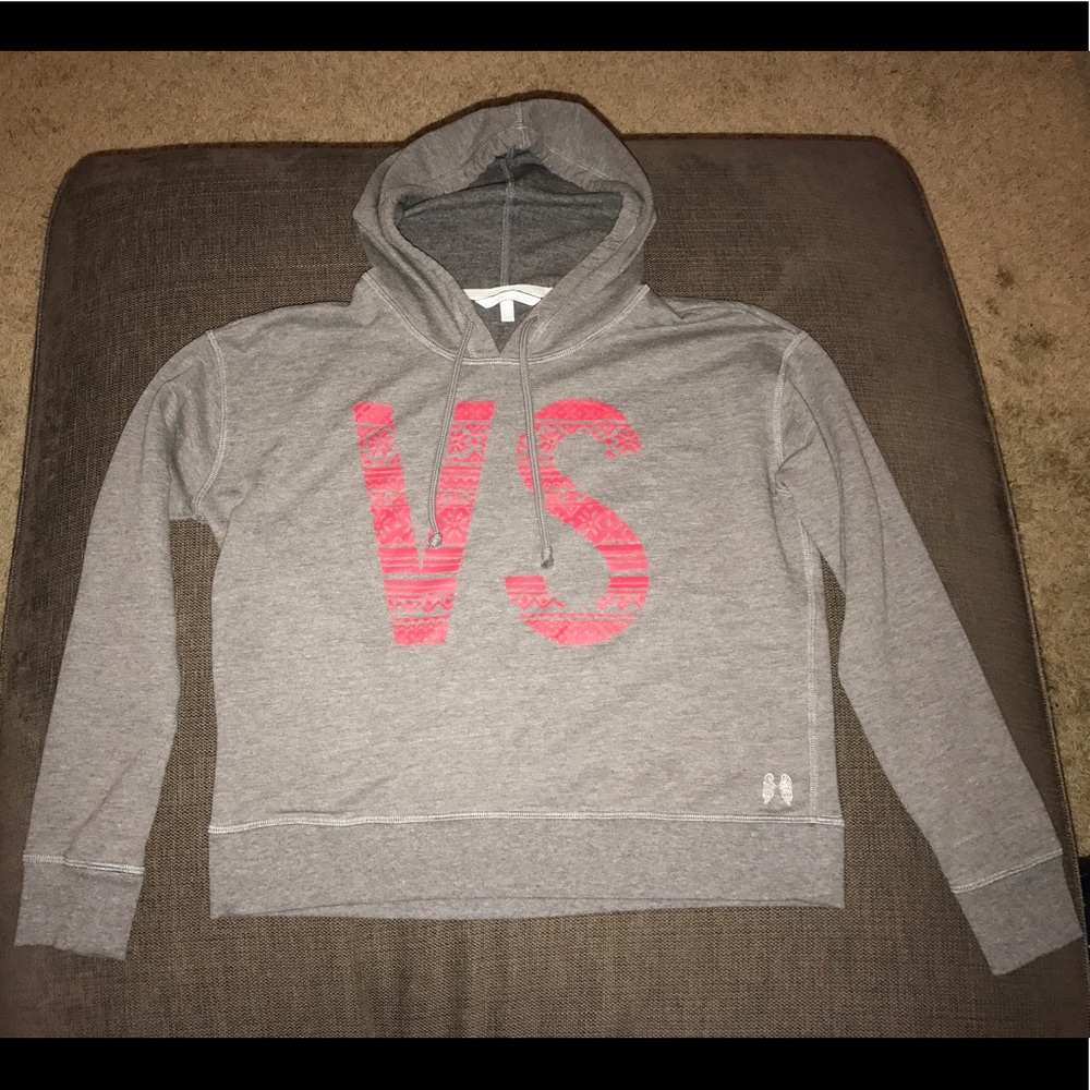 Victoria Secret hoodie gray/pink size Medium